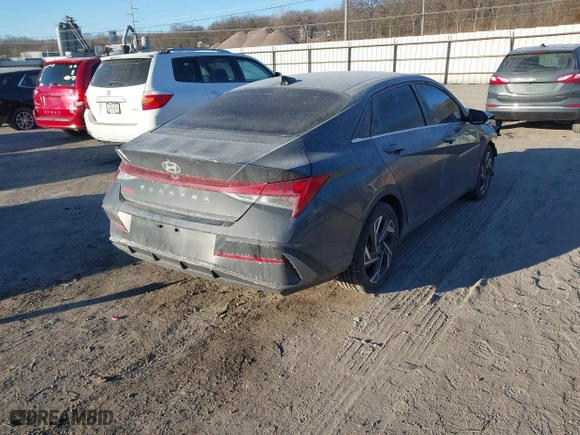2024 Hyundai Elantra SEL with VIN KMHLS4DG3RU843312, listed as a IAAI auction lot 41345651 with 3,394 mi miles. Bid and sale history available at carsss.com. Image 4.