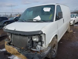 2010 Chevrolet Express Cargo Van with VIN 1GCUGADX6A1154119, listed as a IAAI auction lot 41608254 with 156,816 mi miles. Bid and sale history available at carsss.com. Image 2.