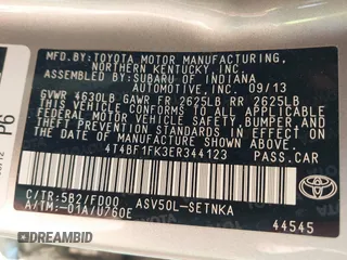 2014 Toyota Camry L with VIN 4T4BF1FK3ER344123, listed as a IAAI auction lot 41379232 with 41,718 mi miles. Bid and sale history available at carsss.com. Image 9.
