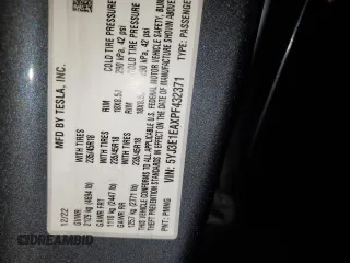 2023 Tesla Model 3 z VIN 5YJ3E1EAXPF432371, wystawiony jako Copart lot #88119935 z przebiegiem 67 358 mil mil oraz Szkoda całkowita • Salvage title. Historia ofert i sprzedaży dostępna na DreamBid. Obrazek 13.