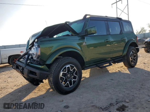 2024 Ford Bronco Outer Banks with VIN 1FMDE8BHXRLB04524, listed as a Copart auction lot 87458424 with 837 mi miles and Salvage Title. Bid and sale history available at DreamBid. Image 1.