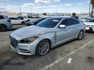 2018 Genesis G80 3.8L with VIN KMHGN4JE7JU231002, listed as a Copart auction lot 47251475 with 50,674 mi miles and Salvage Title. Bid and sale history available at carsss.com. Image 1.