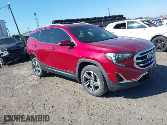 2019 GMC Terrain SLT with VIN 3GKALVEV3KL361178, listed as a IAAI auction lot 41696922 with 65,523 mi miles. Bid and sale history available at carsss.com. Image 1.