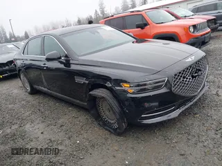 2022 Genesis G90 3.3T Premium with VIN KMTF34PA5NU096328, listed as a IAAI auction lot 41344972 with 6,923 mi miles. Bid and sale history available at carsss.com. Image 1.