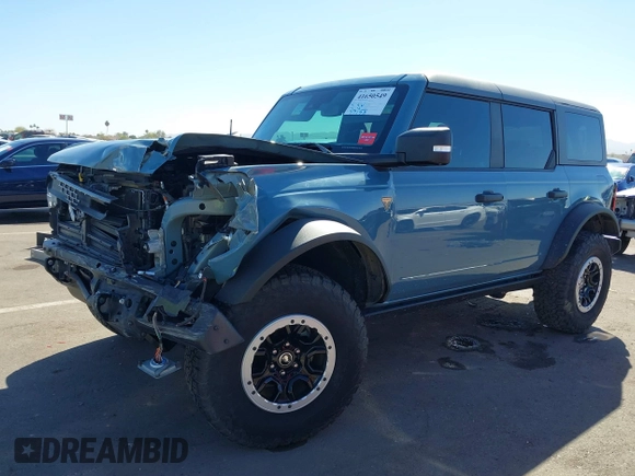 2022 Ford Bronco with VIN 1FMEE5DP7NLB52788, listed as a IAAI auction lot 41650549 with 33,158 mi miles. Bid and sale history available at carsss.com. Image 6.