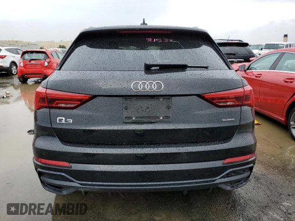 2021 Audi Q3 S line Premium with VIN WA1DECF39M1035751, listed as a Copart auction lot 46056693 with 5,161 mi miles and . Bid and sale history available at DreamBid. Image 6.