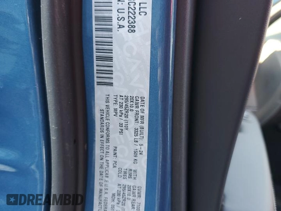 2024 Dodge Durango SRT Hellcat Premium with VIN 1C4SDJH97RC222388, listed as a Copart auction lot 42766705 with Not provided miles and Salvage title. Bid and sale history available at DreamBid. Image 13.
