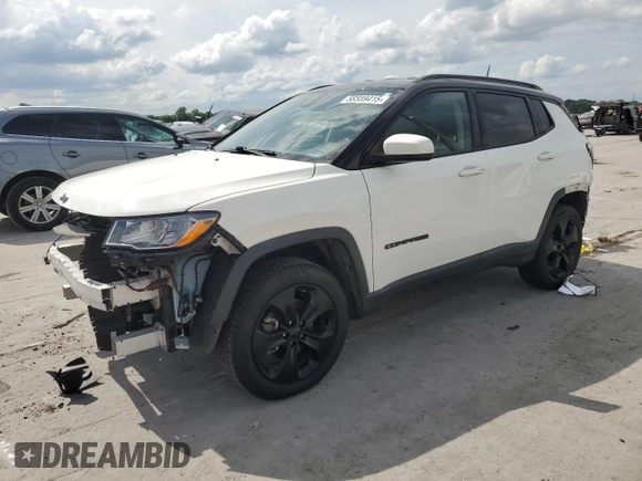 2018 Jeep Compass Altitude with VIN 3C4NJDBB0JT323963, listed as a Copart auction lot 58589415 with 81,036 mi miles and Salvage title. Bid and sale history available at DreamBid. Image 1.