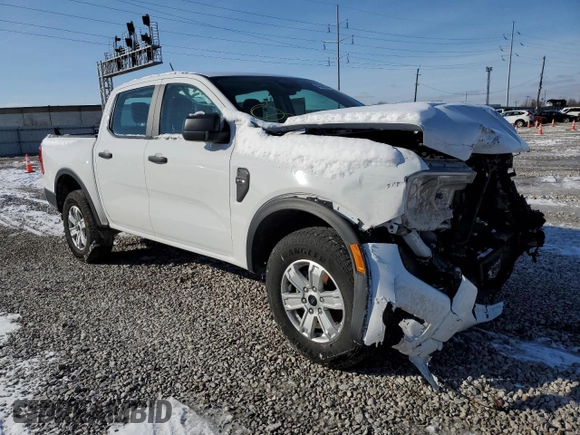 2024 Ford Ranger XL with VIN 1FTER4BHXRLE19815, listed as a Copart auction lot 49593075 with 34,304 mi miles and Salvage Title. Bid and sale history available at carsss.com. Image 4.