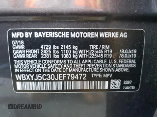 2018 BMW X2 xDrive28i z VIN WBXYJ5C30JEF79472, wystawiony jako Copart lot #65888442 z przebiegiem 60 941 mil mil oraz . Historia ofert i sprzedaży dostępna na DreamBid. Obrazek 10.