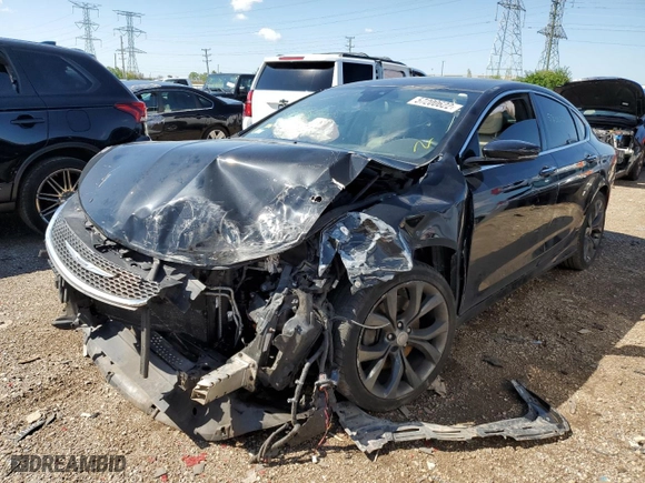 2015 Chrysler 200 C with VIN 1C3CCCEG6FN540240, listed as a Copart auction lot 57200622 with 0 mi miles and Salvage Title. Bid and sale history available at carsss.com. Image 2.