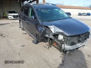 2014 Nissan Pathfinder Platinum with VIN 5N1AR2MM6EC604107, listed as a IAAI auction lot 41596835 with 110,125 mi miles and . Bid and sale history available at DreamBid. Image 1.