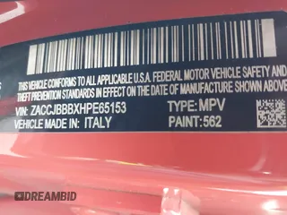 2017 Jeep Renegade Latitude with VIN ZACCJBBBXHPE65153, listed as a IAAI auction lot 41888902 with 97,221 mi miles. Bid and sale history available at carsss.com. Image 9.