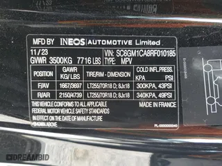2024 Ineos Grenadier Station Wagon with VIN SC6GM1CA8RF010185, listed as a Copart auction lot 75724914 with 3,729 mi miles and Salvage Title. Bid and sale history available at carsss.com. Image 15.