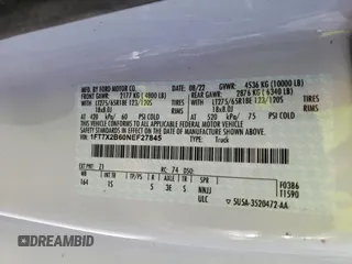 2022 Ford F-250 XL с VIN 1FT7X2B60NEF27845, выставлен на аукционе Copart как лот 44025845 с пробегом 84 373 миль миль и Списание • Salvage title. История ставок и продаж доступна на DreamBid. Изображение 12.