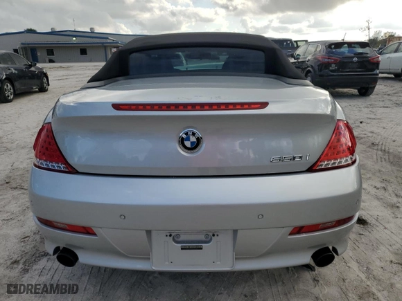 2010 BMW 6 Series 650i with VIN WBAEB5C56AC225685, listed as a Copart auction lot 86904014 with 36,214 mi miles and Salvage Title. Bid and sale history available at carsss.com. Image 6.