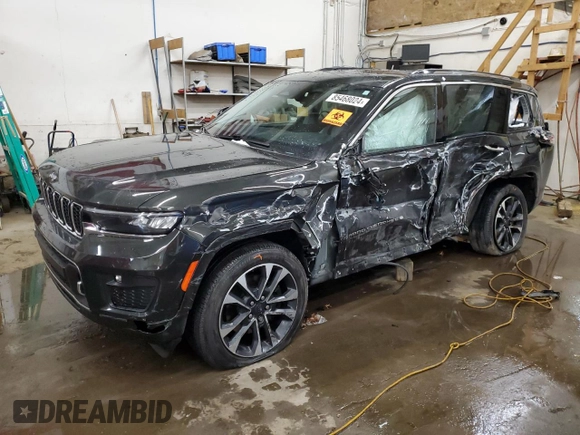 2022 Jeep Grand Cherokee Overland with VIN 1C4RJKDG8N8580372, listed as a Copart auction lot 85468024 with Not provided miles and Salvage title. Bid and sale history available at DreamBid. Image 1.