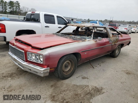 1975 Chevrolet Caprice z VIN 1N47H5J201330, wystawiony jako Copart lot #66966454 z przebiegiem Nie podano mil oraz Szkoda całkowita • Salvage title. Historia ofert i sprzedaży dostępna na DreamBid. Obrazek 1.