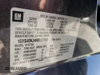 2017 Cadillac Escalade Platinum z VIN 1GYS4DKJ4HR127555, wystawiony jako Copart lot #53162405 z przebiegiem 119 934 mil mil oraz Szkoda całkowita • Salvage title. Historia ofert i sprzedaży dostępna na DreamBid. Obrazek 13.