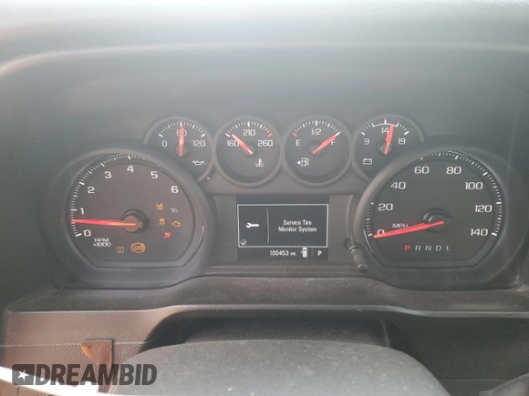 2020 Chevrolet Silverado 1500 Work Truck with VIN 3GCNWAEF1LG331483, listed as a Copart auction lot 44517375 with 100,453 mi miles and Salvage Title. Bid and sale history available at DreamBid. Image 9.