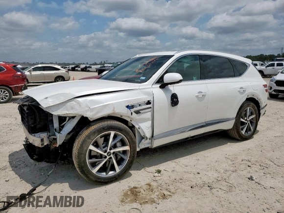 2025 Genesis GV80 Advanced with VIN KMUHBESB5SU261884, listed as a Copart auction lot 57504825 with 3,893 mi miles and Salvage title. Bid and sale history available at DreamBid. Image 1.