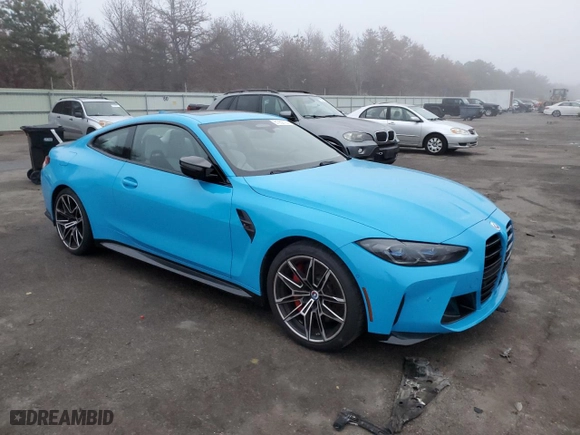 2023 BMW M4 Competition xDrive with VIN WBS43AZ04PCM30889, listed as a Copart auction lot 81932723 with NaN miles and Salvage Title. Bid and sale history available at carsss.com. Image 4.