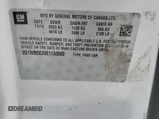 2014 Chevrolet Impala LT with VIN 2G1WB5E39E1130562, listed as a Copart auction lot 64448415 with 62,409 mi miles and Salvage title. Bid and sale history available at DreamBid. Image 13.