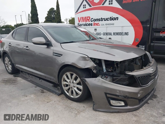 2015 Kia Optima LX with VIN 5XXGM4A75FG507392, listed as a IAAI auction lot 41889228 with 133,460 mi miles. Bid and sale history available at carsss.com. Image 14.