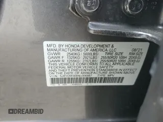 2022 Acura MDX Technology z VIN 5J8YD9H44NL006667, wystawiony jako Copart lot #44532135 z przebiegiem 59 442 mil mil oraz Nie do naprawy • Non repairable. Historia ofert i sprzedaży dostępna na DreamBid. Obrazek 14.