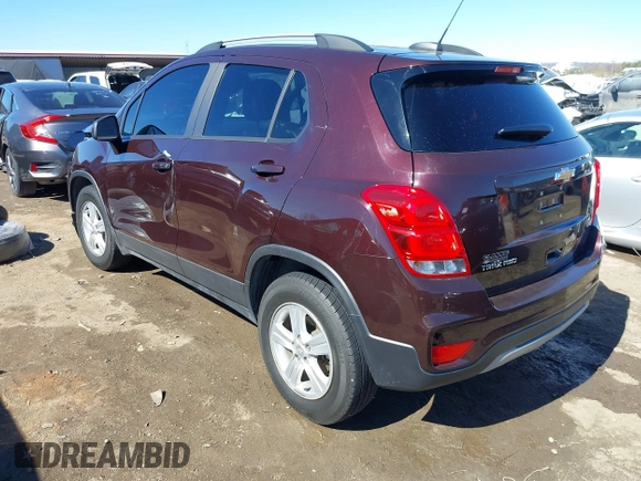 2021 Chevrolet Trax LT with VIN KL7CJPSM1MB360646, listed as a IAAI auction lot 41629430 with 84,854 mi miles. Bid and sale history available at carsss.com. Image 3.