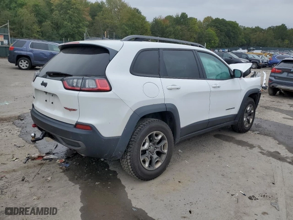 2019 Jeep Cherokee Trailhawk with VIN 1C4PJMBX0KD360958, listed as a Copart auction lot 74078034 with 0 mi miles and Salvage Title. Bid and sale history available at carsss.com. Image 3.