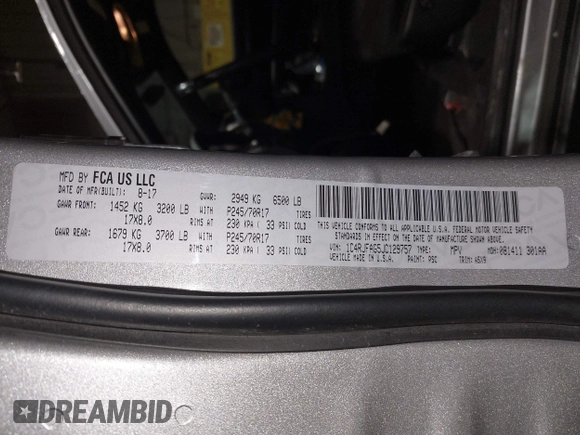 2018 Jeep Grand Cherokee Upland with VIN 1C4RJFAG5JC129757, listed as a IAAI auction lot 42006551 with 143,610 mi miles and . Bid and sale history available at DreamBid. Image 9.