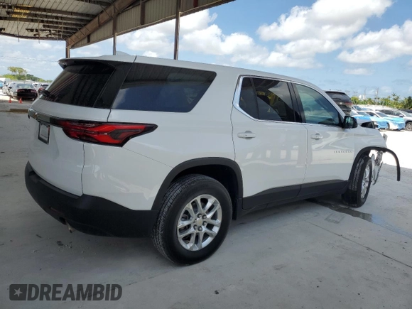 2023 Chevrolet Traverse LS z VIN 1GNERFKW4PJ198111, wystawiony jako Copart lot #56129525 z przebiegiem 26 223 mil mil oraz Nie do naprawy • Non repairable. Historia ofert i sprzedaży dostępna na DreamBid. Obrazek 3.