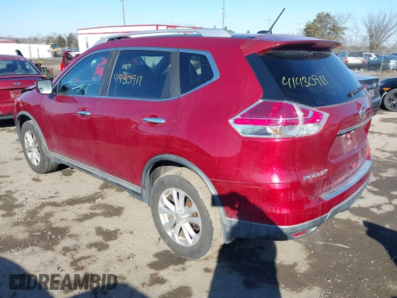2016 Nissan Rogue SL with VIN KNMAT2MV3GP699140, listed as a IAAI auction lot 41430911 with 129,015 mi miles and . Bid and sale history available at DreamBid. Image 3.