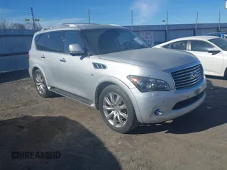 2014 Infiniti QX80 with VIN JN8AZ2NC5E9351809, listed as a IAAI auction lot 41841594 with 170,133 mi miles. Bid and sale history available at carsss.com. Image 1.