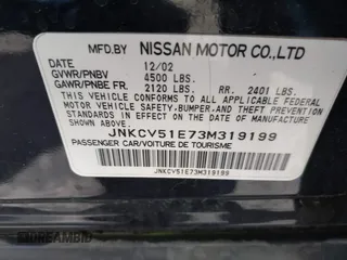 2003 Infiniti G35 z VIN JNKCV51E73M319199, wystawiony jako IAAI lot #41953183 z przebiegiem 182 240 mil mil oraz . Historia ofert i sprzedaży dostępna na DreamBid. Obrazek 9.