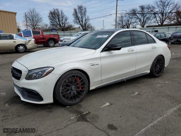 2016 Mercedes-Benz C-Class AMG C 63 S with VIN 55SWF8HB3GU165855, listed as a Copart auction lot 50780375 with 65,480 mi miles and Clean Title. Bid and sale history available at carsss.com. Image 1.