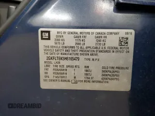 2017 GMC Terrain SLE with VIN 2GKFLTEK5H6165479, listed as a Copart auction lot 50893725 with 66,179 mi miles and Salvage Title. Bid and sale history available at carsss.com. Image 14.
