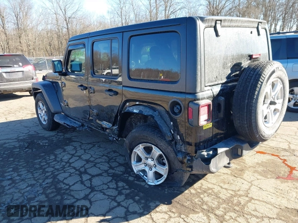 2021 Jeep Wrangler Unlimited Sport Altitude with VIN 1C4HJXDG8MW814044, listed as a IAAI auction lot 41437281 with 54,293 mi miles and . Bid and sale history available at DreamBid. Image 3.