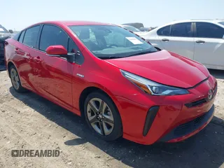2021 Toyota Prius L Eco with VIN JTDKAMFU3M3138708, listed as a IAAI auction lot 42006401 with 38,876 mi miles. Bid and sale history available at carsss.com. Image 1.
