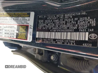 2017 Toyota Camry XLE with VIN 4T1BF1FKXHU305902, listed as a IAAI auction lot 40145319 with 78,398 mi miles and . Bid and sale history available at DreamBid. Image 9.
