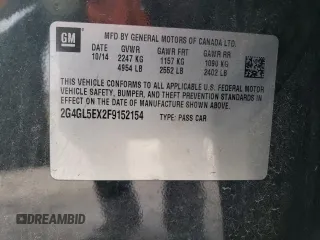 2015 Buick Regal z VIN 2G4GL5EX2F9152154, wystawiony jako Copart lot #86873114 z przebiegiem 73 528 mil mil oraz Szkoda całkowita • Salvage title. Historia ofert i sprzedaży dostępna na DreamBid. Obrazek 12.