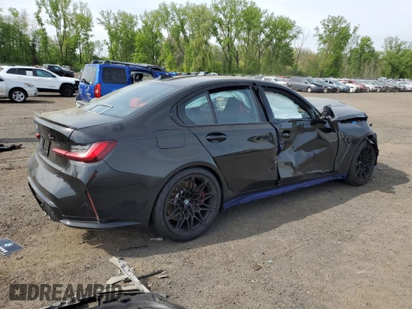 2024 BMW M3 Competition xDrive with VIN WBS43AY05RFT65019, listed as a Copart auction lot 56498975 with Not provided miles and Salvage title. Bid and sale history available at DreamBid. Image 3.