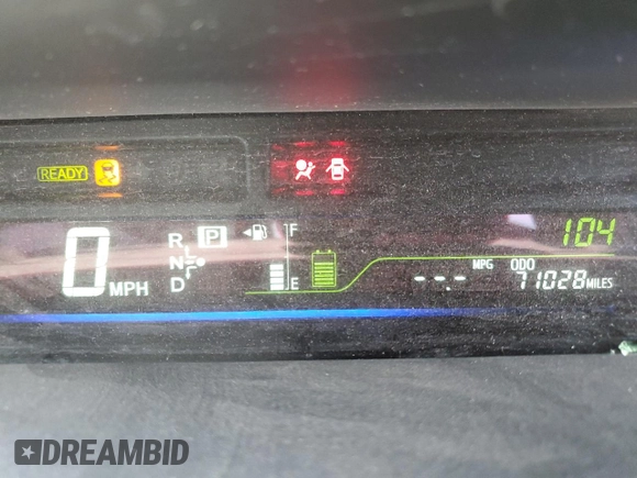 2017 Toyota Prius Two z VIN JTDZN3EU7HJ067805, wystawiony jako Copart lot #54764435 z przebiegiem 71 028 mil mil oraz Szkoda całkowita • Salvage title. Historia ofert i sprzedaży dostępna na DreamBid. Obrazek 9.