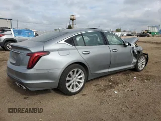 2023 Cadillac CT5 Luxury with VIN 1G6DX5RK0P0123857, listed as a Copart auction lot 56399025 with 45,565 mi miles and Salvage title. Bid and sale history available at DreamBid. Image 3.
