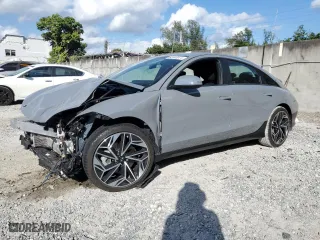 2023 Hyundai IONIQ 6 SEL with VIN KMHM34AA3PA048616, listed as a Copart auction lot 82543074 with 24,862 mi miles and Salvage Title. Bid and sale history available at carsss.com. Image 1.
