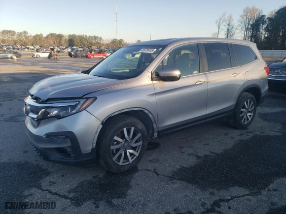 2019 Honda Pilot EX-L with VIN 5FNYF5H5XKB016547, listed as a Copart auction lot 45679445 with 25,334 mi miles and Salvage Title. Bid and sale history available at carsss.com. Image 1.