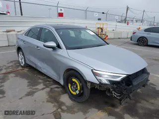 2023 Audi A3 Premium with VIN WAUAUDGY0PA143172, listed as a IAAI auction lot 41881398 with 18,754 mi miles. Bid and sale history available at carsss.com. Image 1.