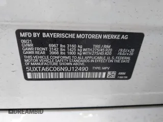 2022 BMW X5 xDrive45e with VIN 5UXTA6C06N9J12490, listed as a IAAI auction lot 41470046 with 38,207 mi miles. Bid and sale history available at carsss.com. Image 9.