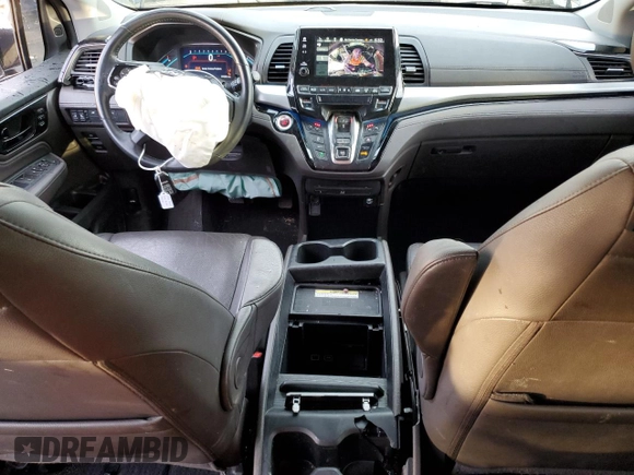 2019 Honda Odyssey Elite with VIN 5FNRL6H91KB052410, listed as a Copart auction lot 46517495 with 74,508 mi miles and Salvage Title. Bid and sale history available at DreamBid. Image 8.